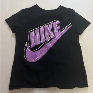 Nike Kids Tee in Black with Purple Logo 🐯